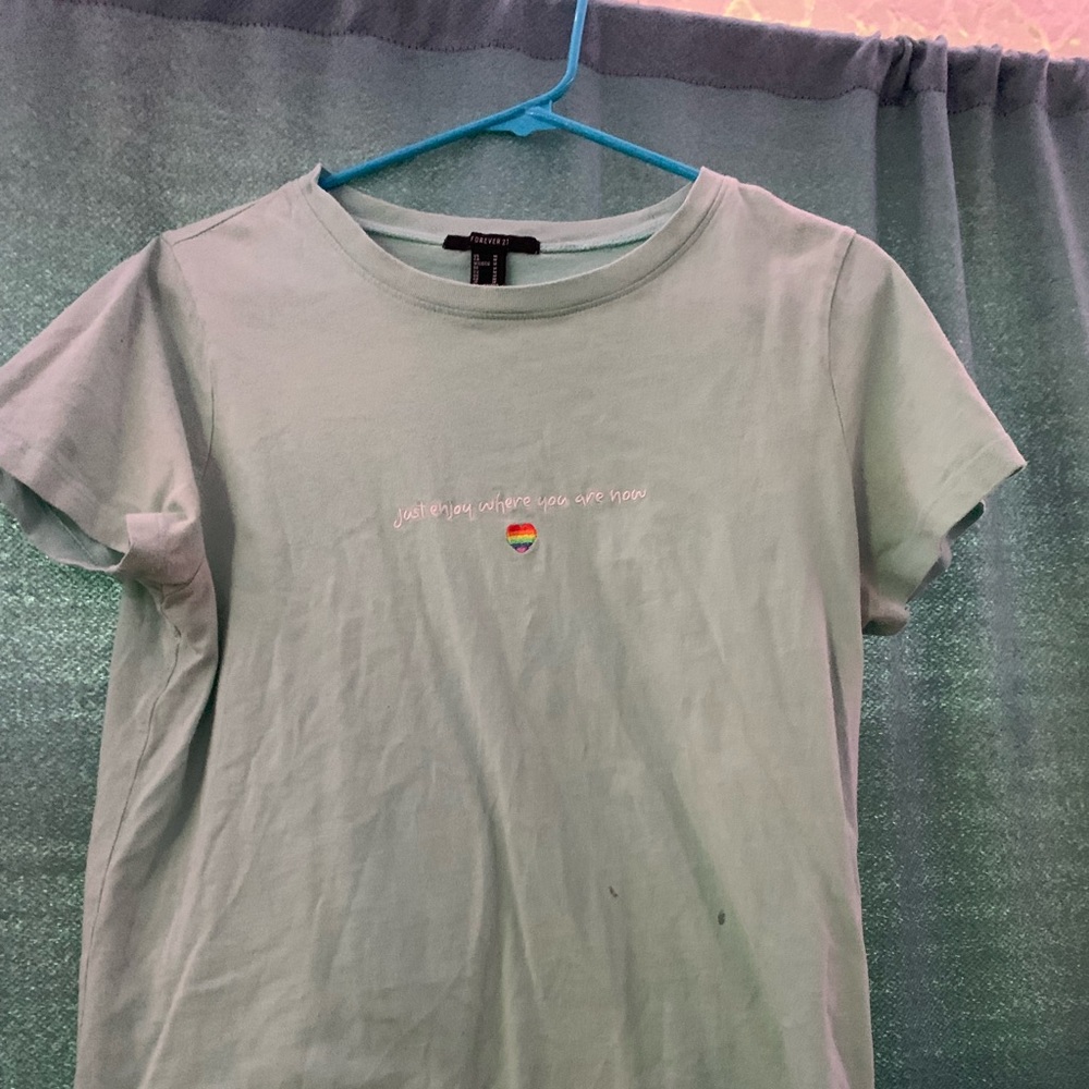 forever 21 Teal Graphic Tee